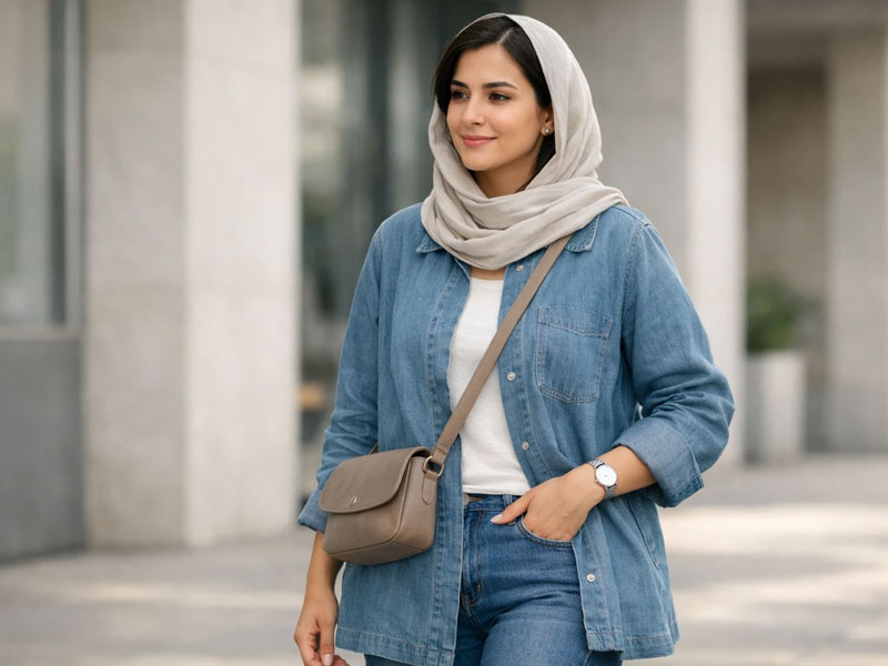 ست کردن مانتو جین با شلوار جین زنانه